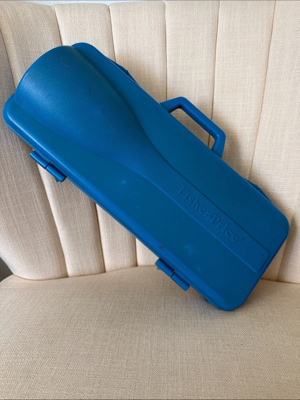 Fisher Price vintage Crazy Combo Horn set complete blue case music toy FP 80s